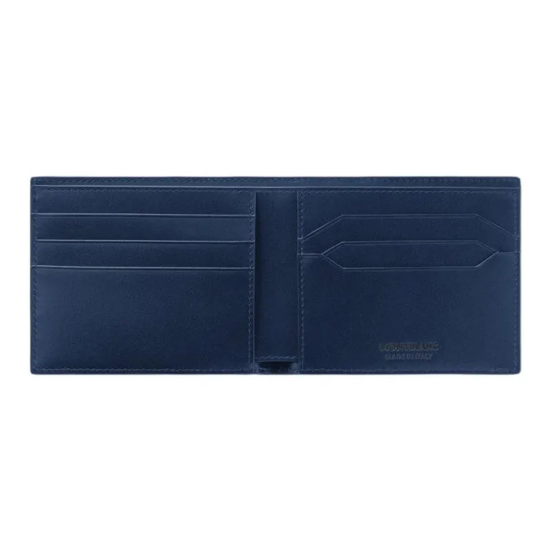 MONTBLANC Stylish 3.0 Grain Cow Leather Wallet Men's Ink Blue-2