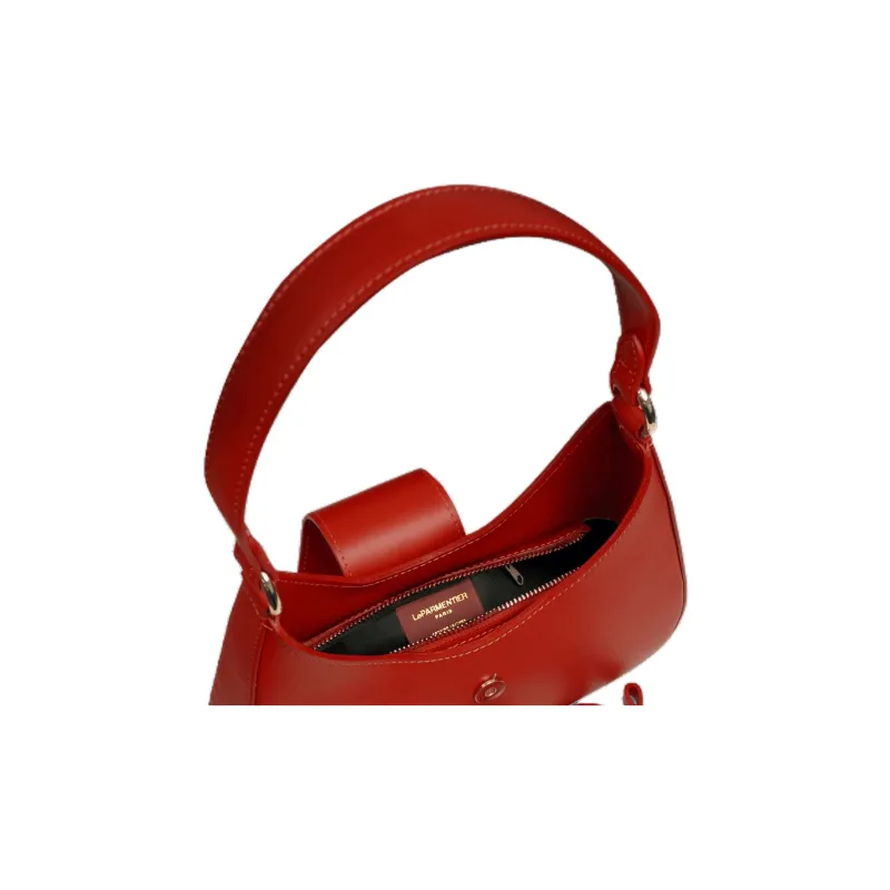 Le Parmentier Genuine Leather Portable Crossbody Bag Shoulder Bag Regular Women's Flame Color-4