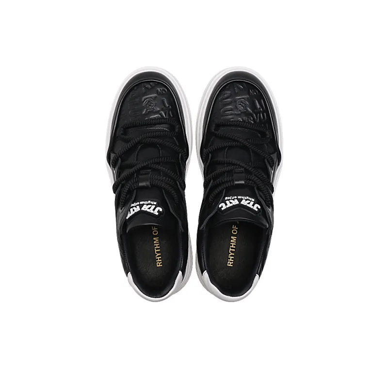 RHYTHM OF JOY Low Top Skateboard Shoes Men's Black-2