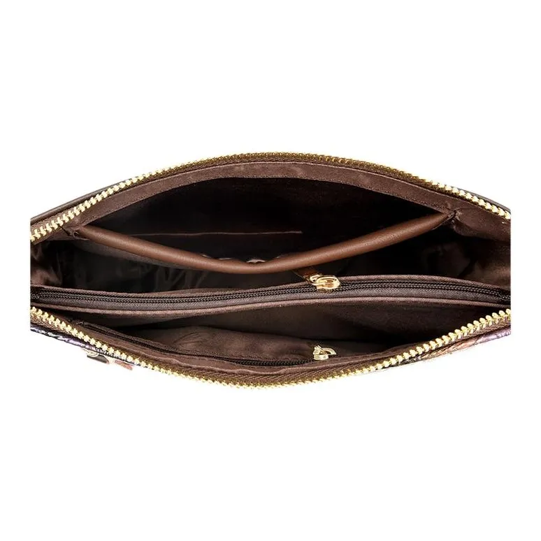 BRINCH Durable Fabric Shoulder Bag Women's Blue/Coffee Purple-1