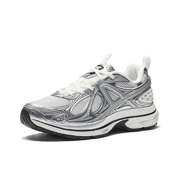 Anta Slip Resistant And Breathable Low Top Casual Shoes Women's Gray Silver-1