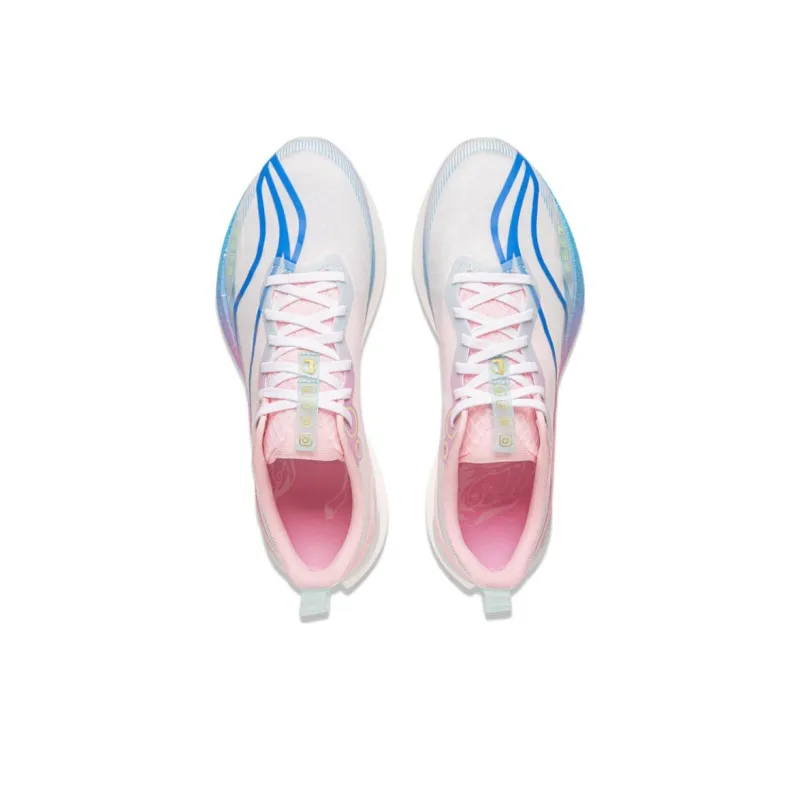 LiNing Red Hare 8PRO Anti Slip Wear Resistant Low Top Racing Running Shoes Men's White Blue Pink-3
