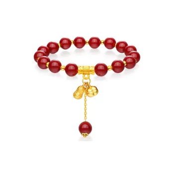 JINLIUFUJIXIANG Reconstructed Cinnabar Bracelets Unisex