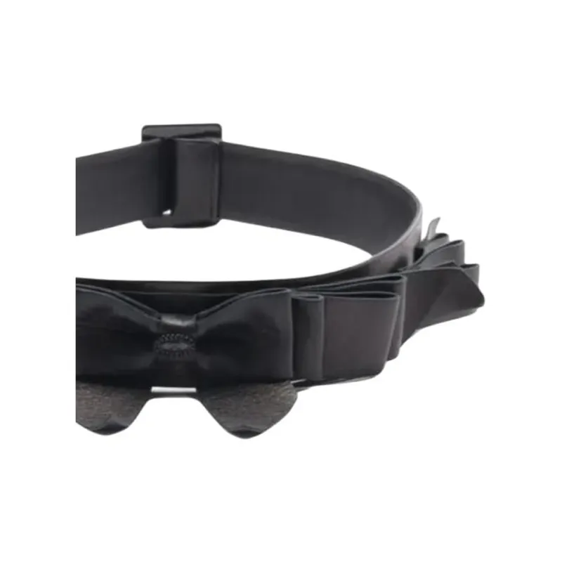 CHANEL Calfskin Leather Belts Women's Black Width 5cm-2