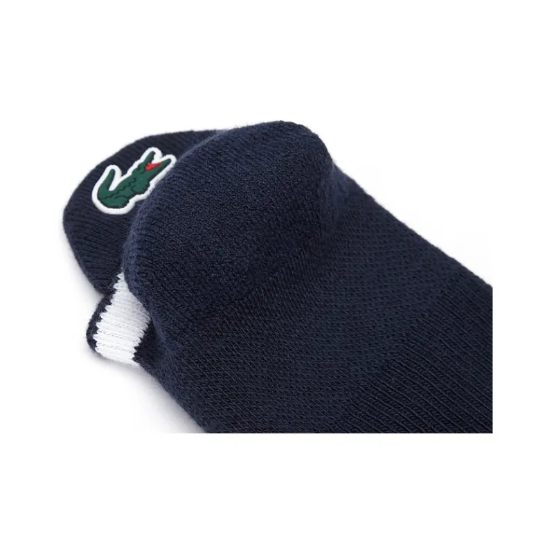 LACOSTE Ankle Socks Men's 1 Pack Navy Blue/White-2