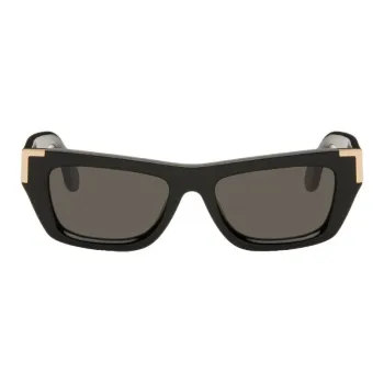 PALM ANGELS Metal Acetate Rectangular Sunglasses Unisex Black