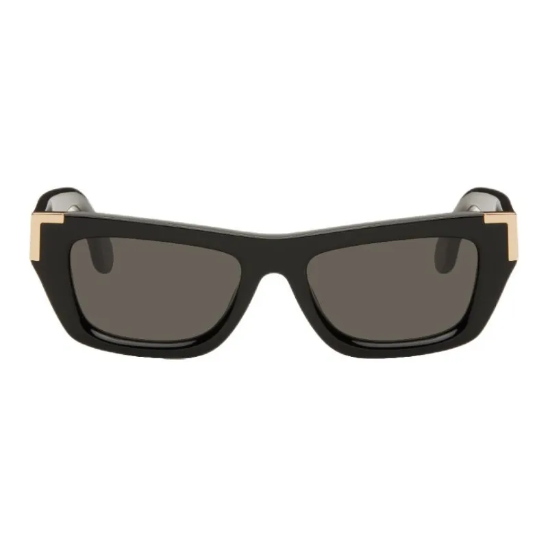 PALM ANGELS Metal Acetate Rectangular Sunglasses Unisex Black-0