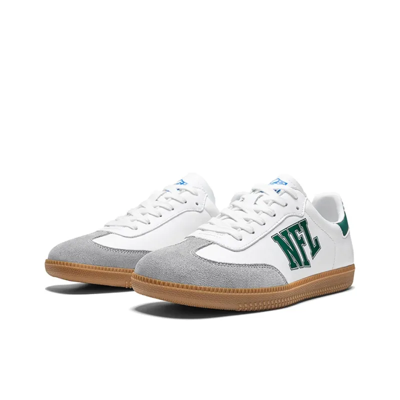 NFL Training Classic Basic Logo Low Top Skateboard Shoes Unisex White Green-2