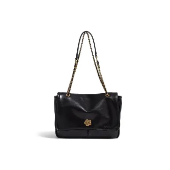 CLEVER& KETCH PU Shoulder Bag Women's Black/Ecru/Coffee