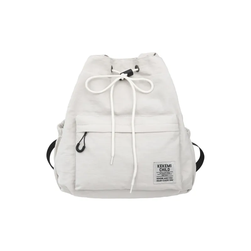 XIANGSU Nylon Backpack Unisex Khaki/Black/White/Gray/Blue-10
