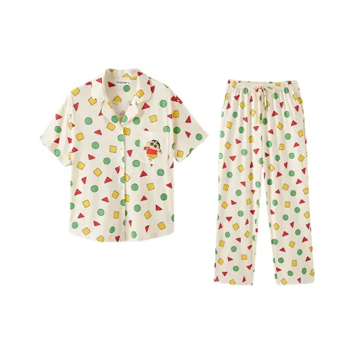 QINZUIMAO x Crayon Shinchan Pajama Set Women's Gift Box Set White