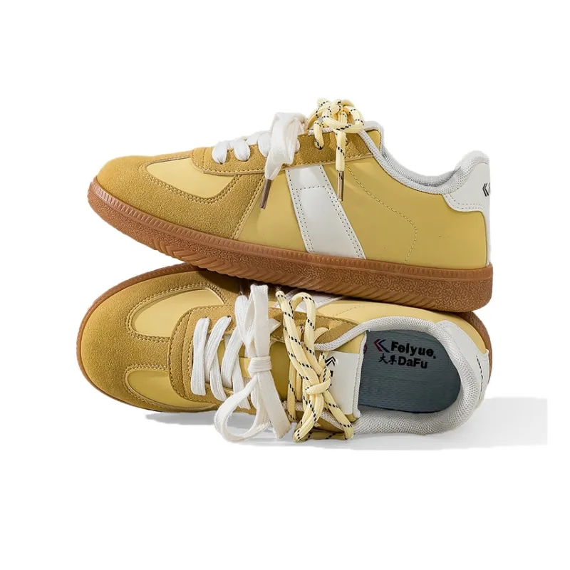 Dafu Leaps Forward Lightweight Anti Slip Low Top Skateboard Shoes Women's Yellow-2