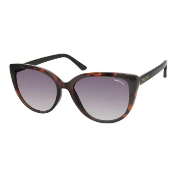 KENNETH COLE Injection Molded Irregular Shape Sunglasses Women's Black