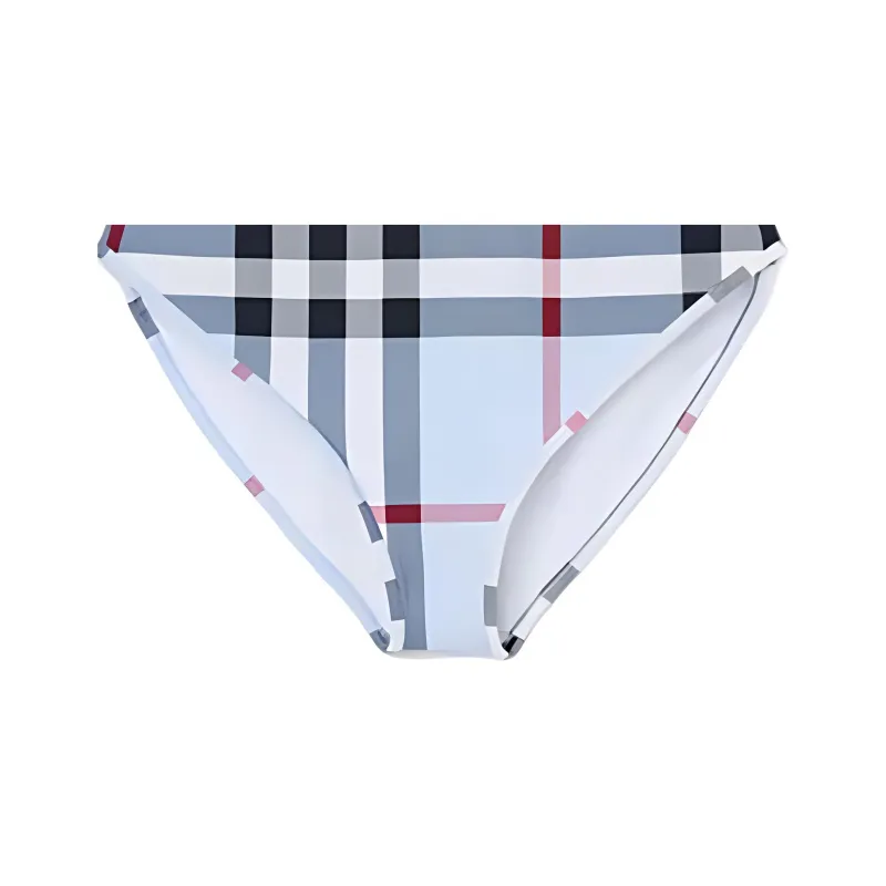Burberry Check Stretch Nylon Swimsuit 'Pale Blue'-4
