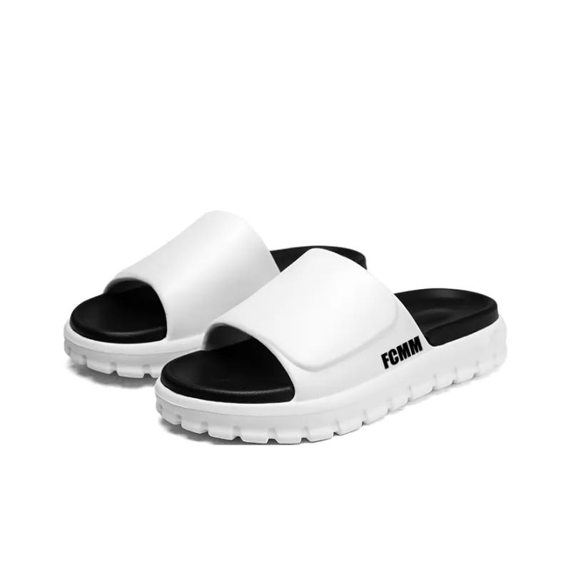 FCMM Slide Slippers Unisex Khaki Brown/Black White/Pure Black/Military Green Apricot-13