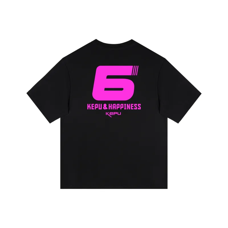 Kepu T Shirt Unisex Black Print Rose Red-0