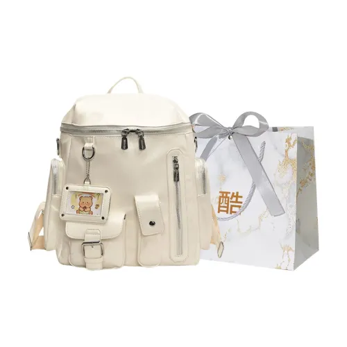 Cool PU backpack FAIRY Women's White/Yellow/Black