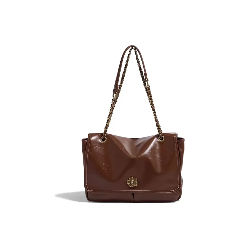 CLEVER& KETCH PU Shoulder Bag Women's Black/Ecru/Coffee-8