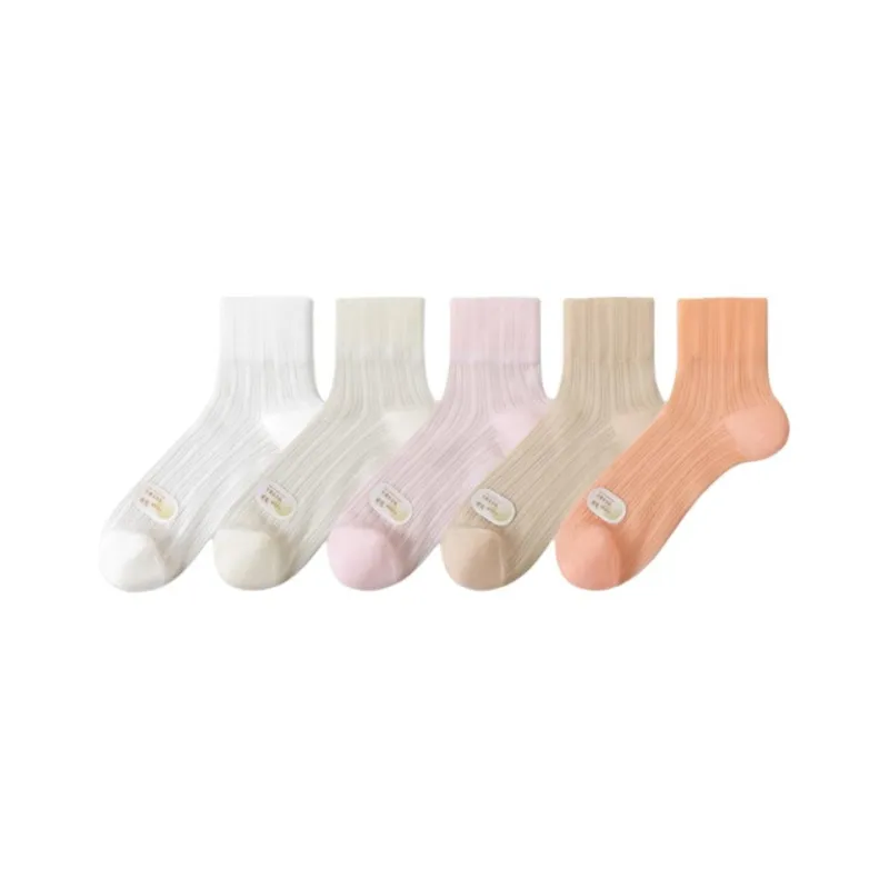 COTTON CHEESE Mid Calf Socks Women's 5 Pack-6