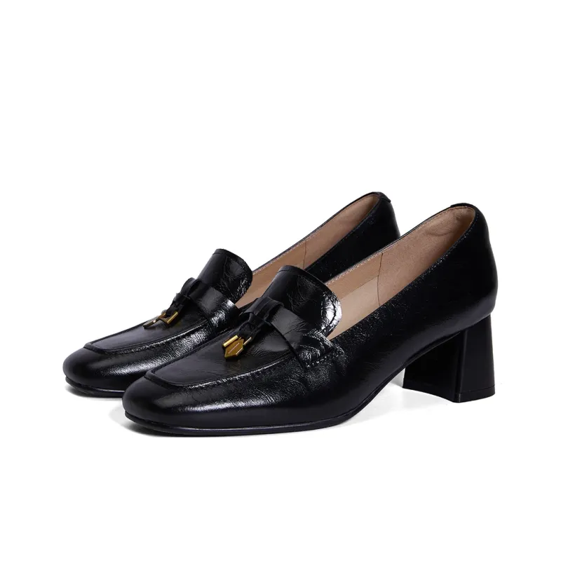PT'SON Chunky Heel High Heels 5.3cm Women's-7