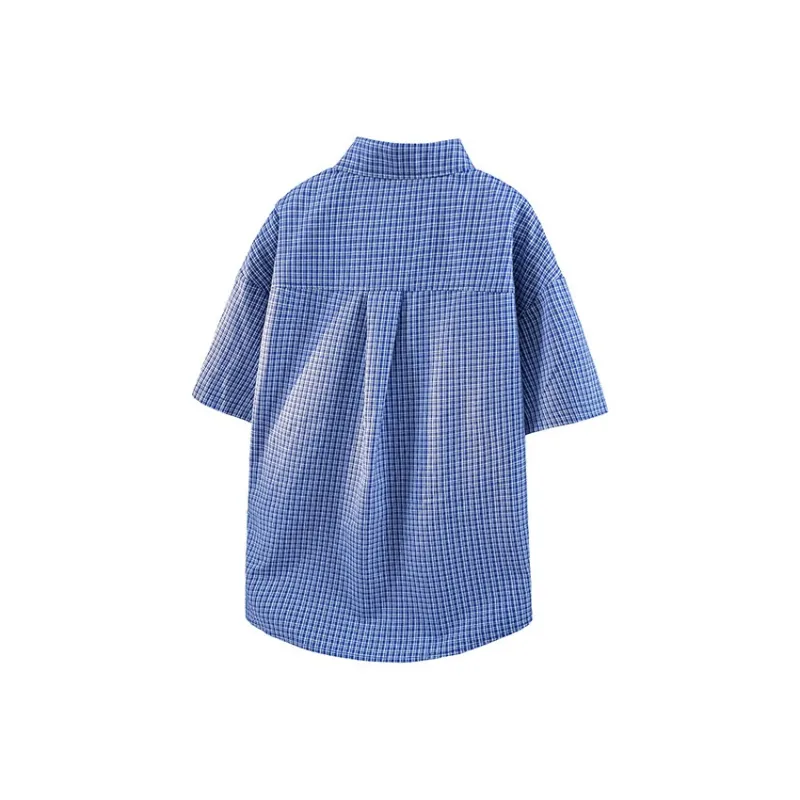 TESTUNG Shirt Unisex Blue Plaid Element-5