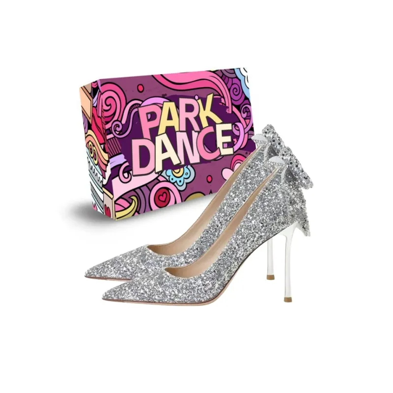 PARK DANCE High Heels Women's Silver Black-6