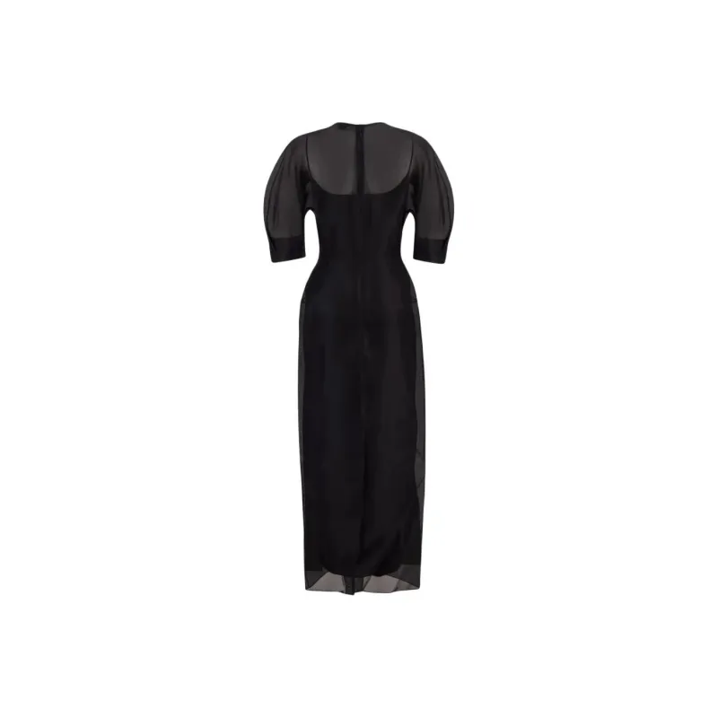 GABRIELA HEARST Short Sleeved Dress Women's Black-1