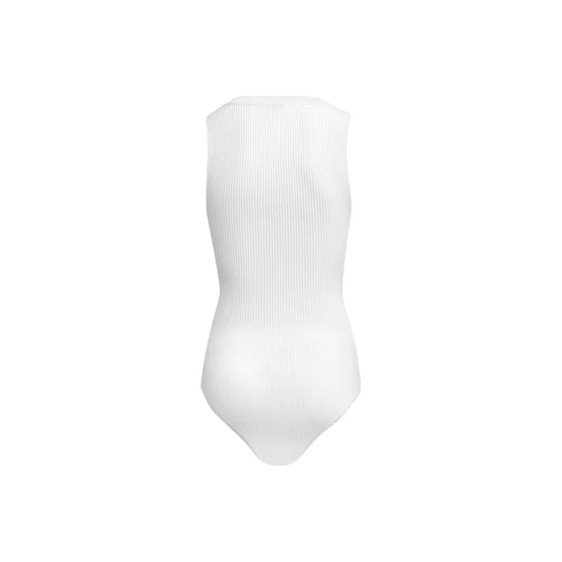 Alaia Sleeveless Ribbed Knit Bodysuit-1