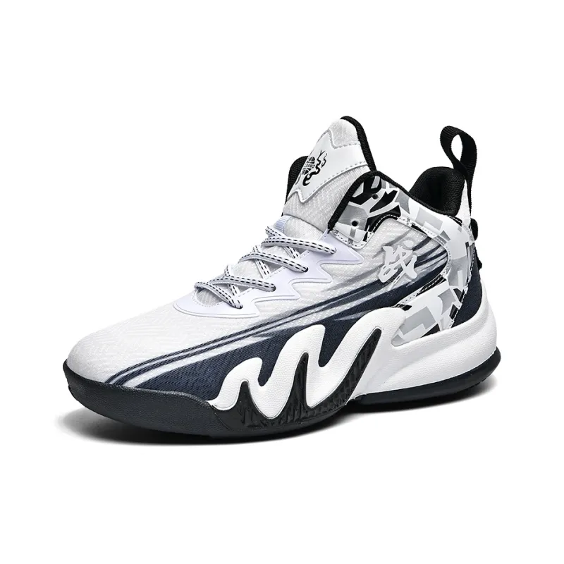 TONYBEAR Anti Slip Wear Resistant Mid Top Basketball Shoes Unisex-6