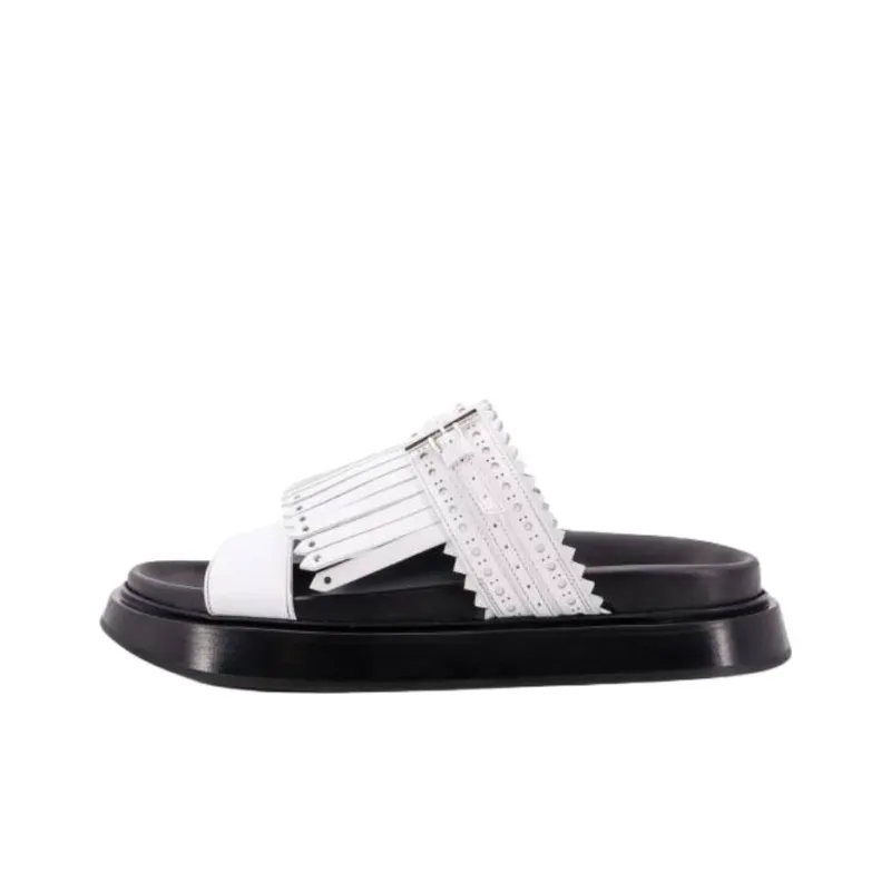 Alexander McQueen Slide Slippers Women's Black White-0