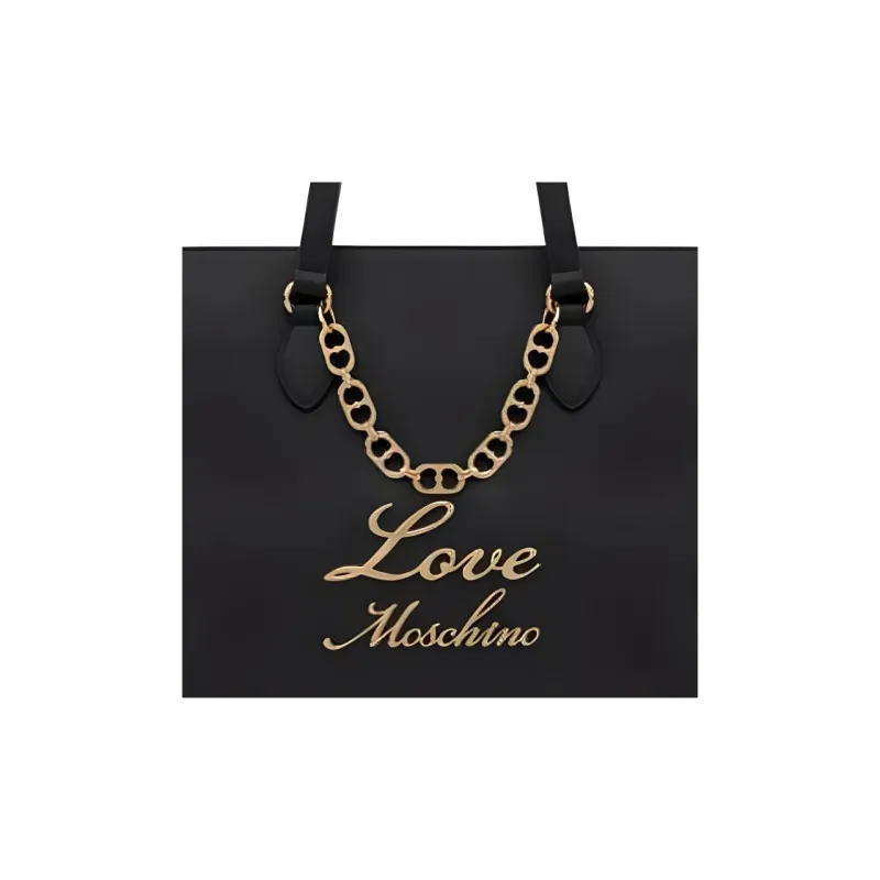 MOSCHINO Polyurethane Tote Bag Handbag Shoulder Bag Women's Black-4