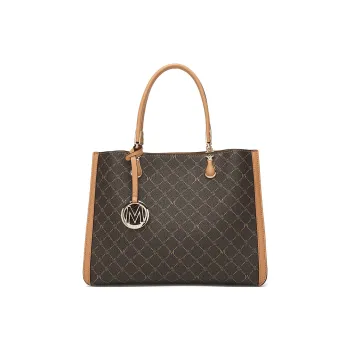 MEXICAN PVC Handbag Regular Women's Dark Brown/Ecru