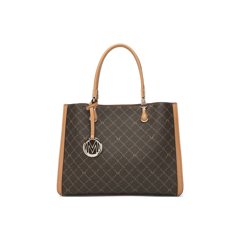 MEXICAN PVC Handbag Regular Women's Dark Brown/Ecru-0