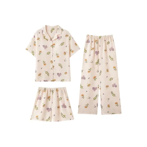 XIAFENYAN Pajama Set Women's Apricot