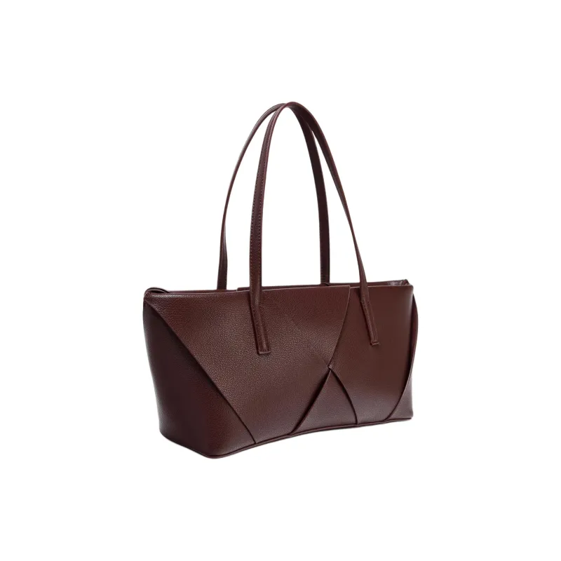 ZARA Polyurethane Handbag Medium Size Women's Red-1