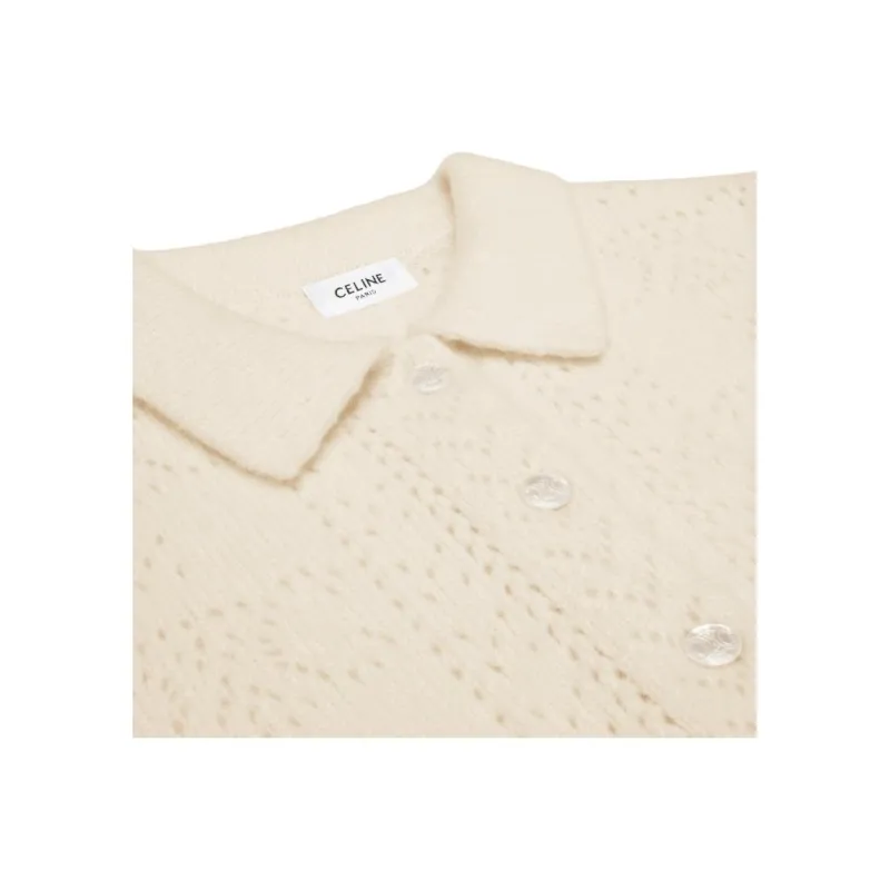 CELINE Knit Detailed Short Sleeve Sweater-2