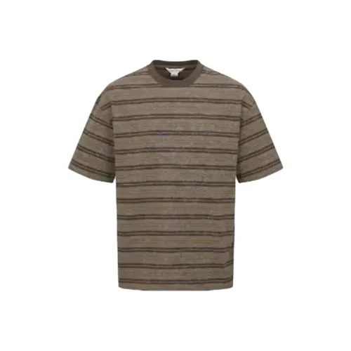 URBAN REVIVO T Shirt Men's Coffee Brown Stripes