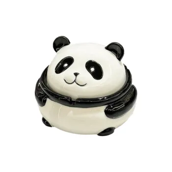 KERPA Cute Panda Styling Ashtray With Lid, Ideal For Home Living Room Coffee Table Accessories, Small Size