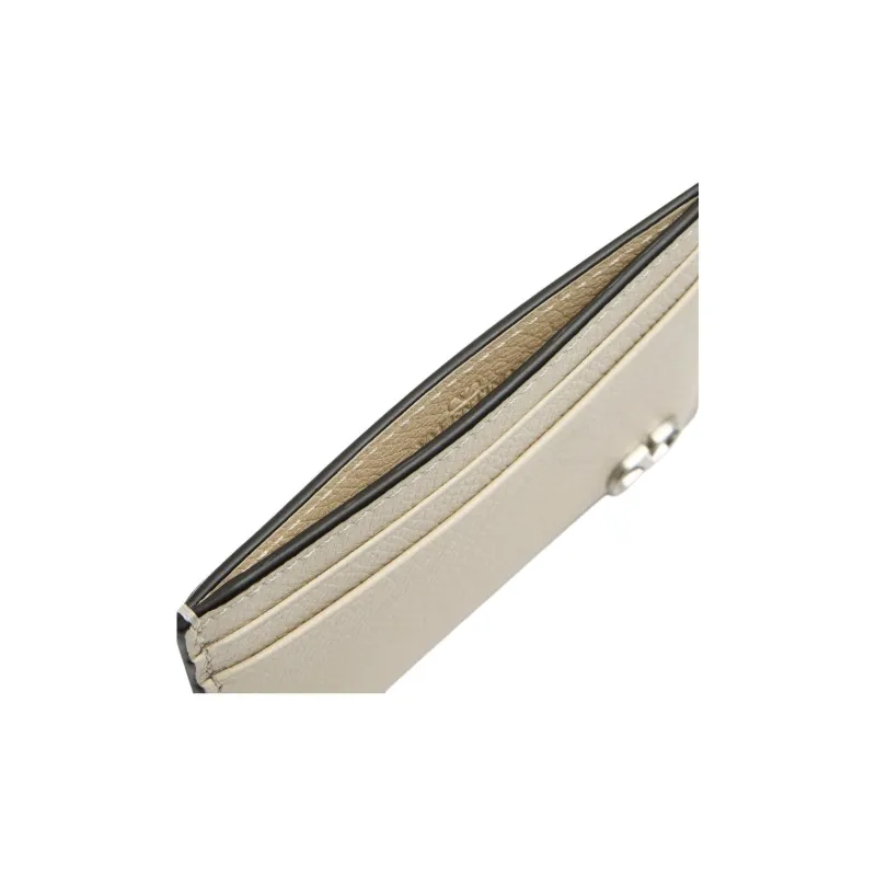 Valentino Vlogo Leather Card Holder Men's White-3