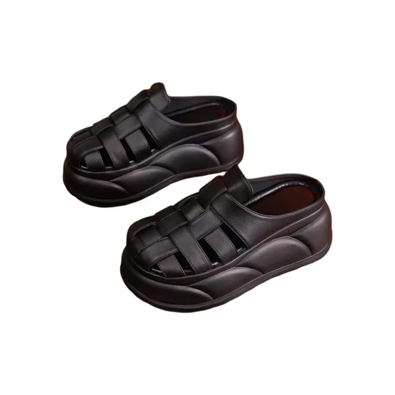 Yamada Hyakuju Slippers Ecru, Black-5