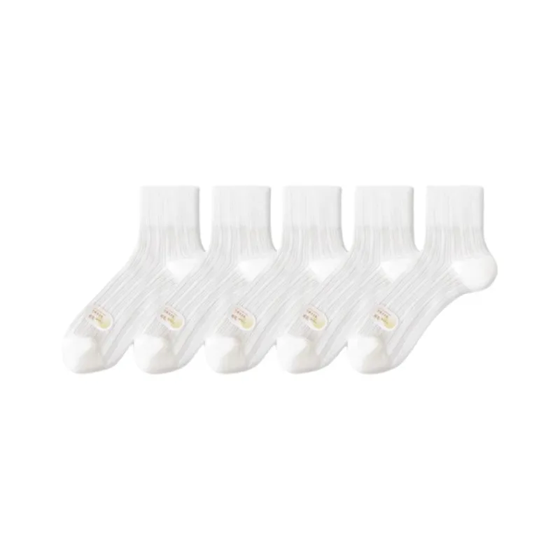 COTTON CHEESE Mid Calf Socks Women's 5 Pack-7