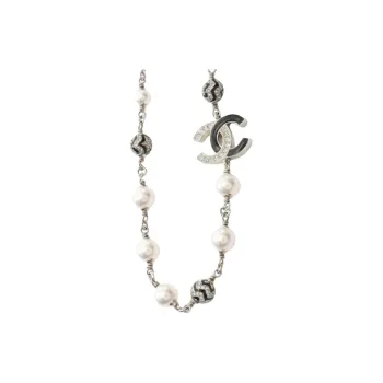 CHANEL 1986 1988 Faux pearl Chain Necklace