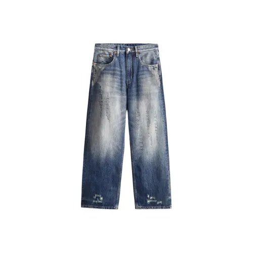 ZENGZHI Jeans Unisex Dirty Blue