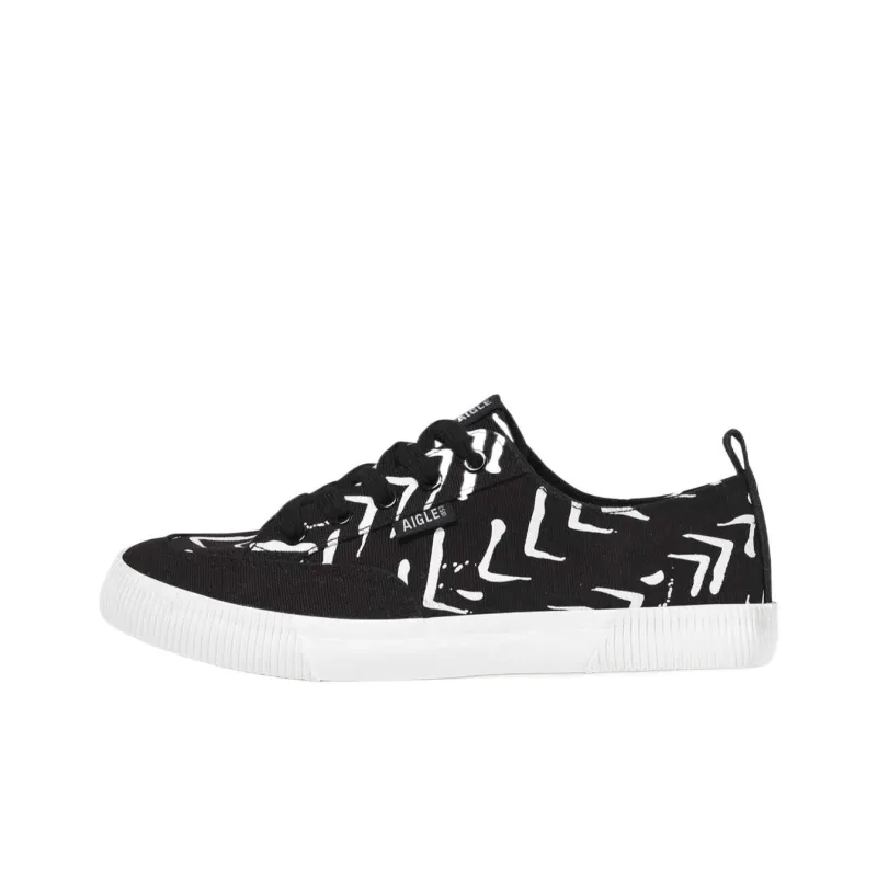 AIGLE TAMARIX W PT Low Top Canvas Shoes Women's Black White-0