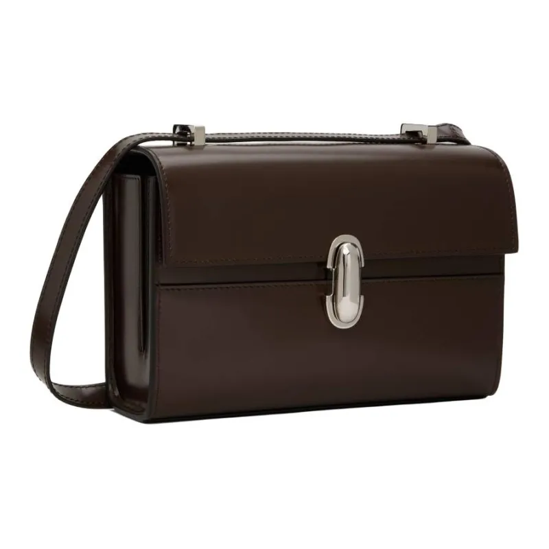 SAVETTE Calfskin Shoulder Bag Women's Brown-1
