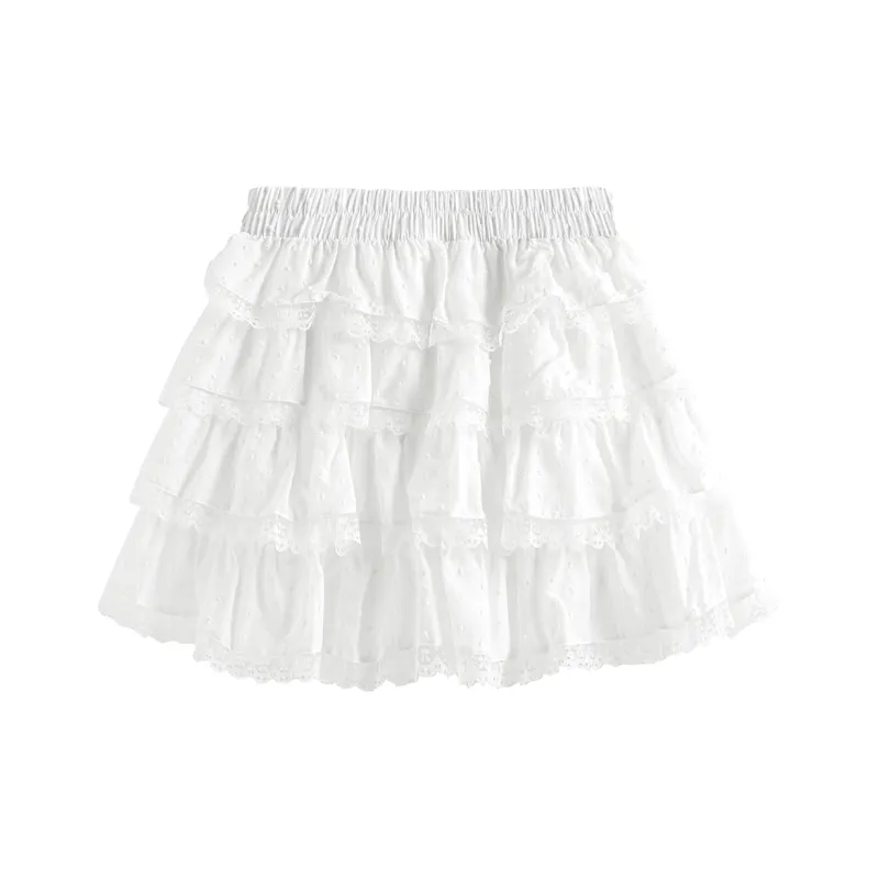 COMMA GIRL Casual Short Skirts Women's White-1