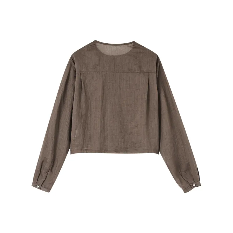 THE SEA LIFE Cropped Coat Women's Tea Brown-1