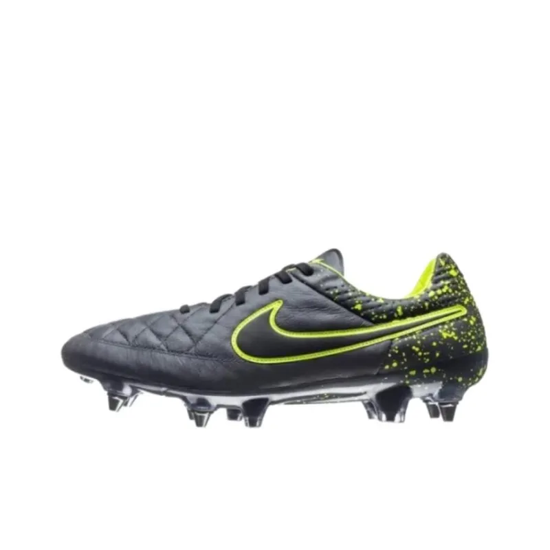 Nike Tiempo Legend 5 Cushioning Slip Resistant Support Soccer Shoes Men's Black Yellow-0