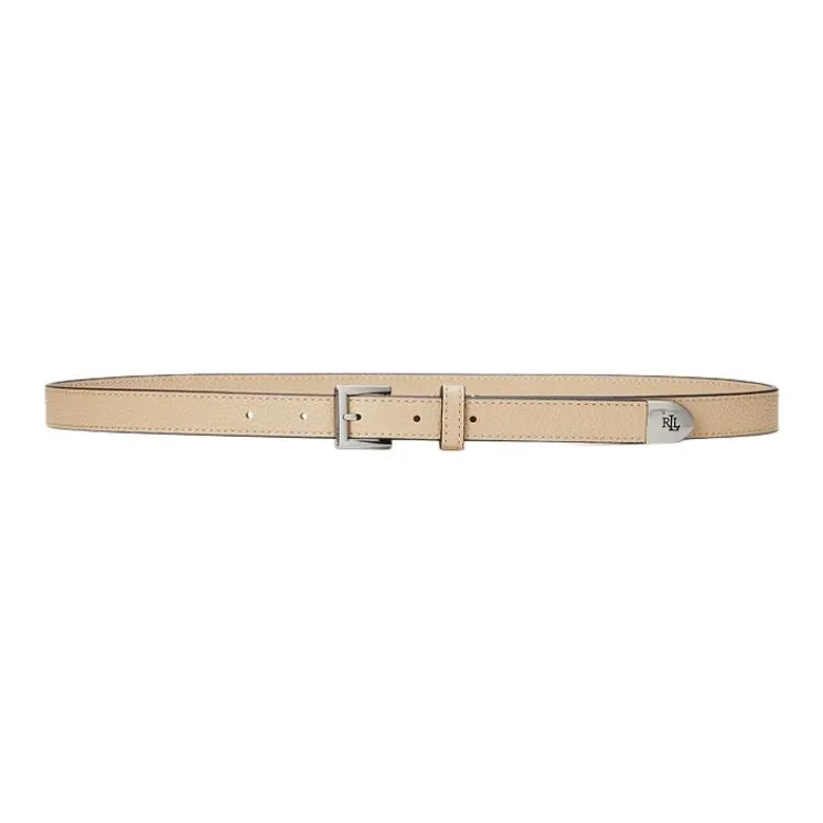Polo Ralph Lauren Cow Leather Belts Women's Sand Dune Width 2CM-0