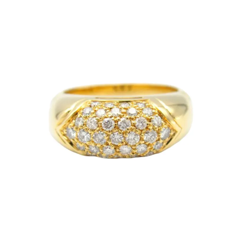 BVLGARI 2010s 18K Yellow Gold Celtica Diamond Ring-1